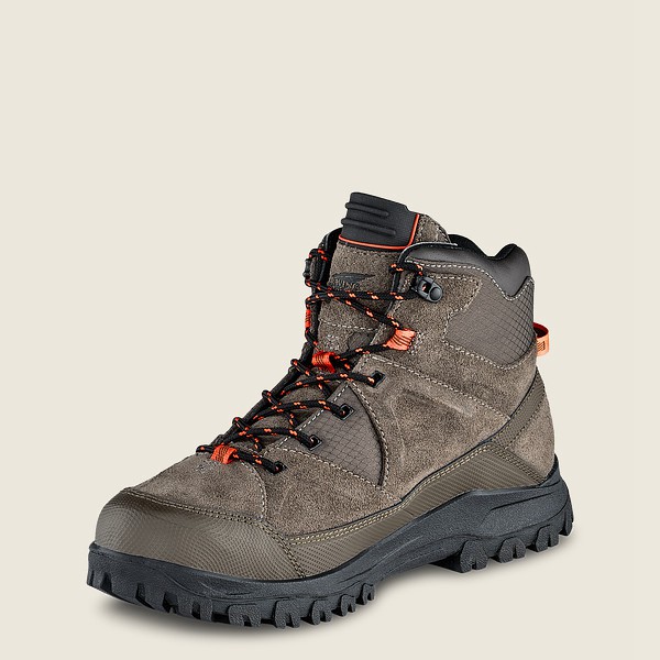 Red Wing Hiking Boots Trbo - 5-inch Waterproof Soft Toe - Grey Brown - Mens QET523047